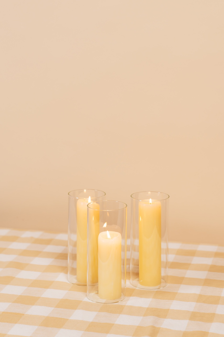 Clear Glass Hurricane Candle Holder - Large 