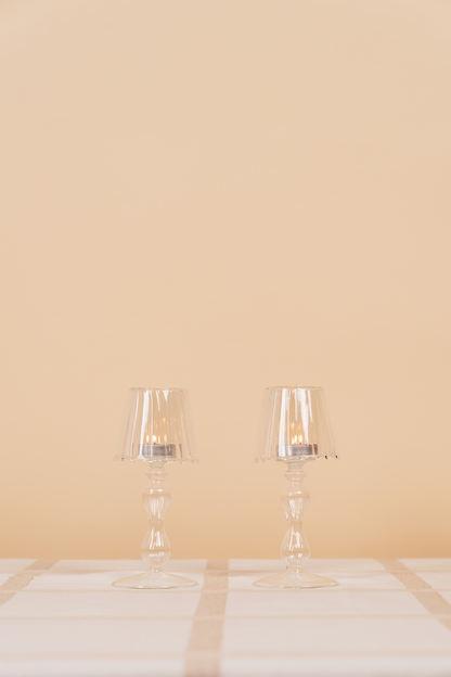 Clear Glass Votive Lamp Candle Holder Set