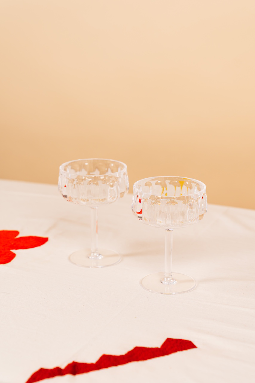 Clear Lucia Acrylic Coupe Glasses Set of 2