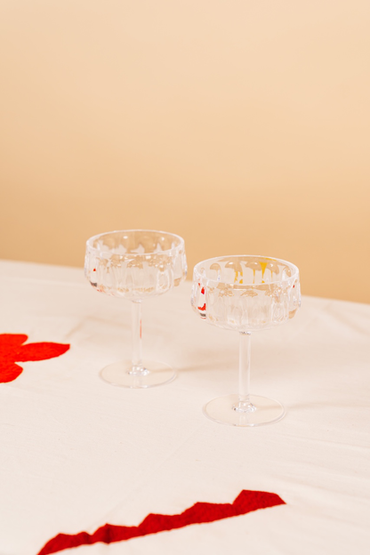 Clear Lucia Acrylic Coupe Glasses Set of 2