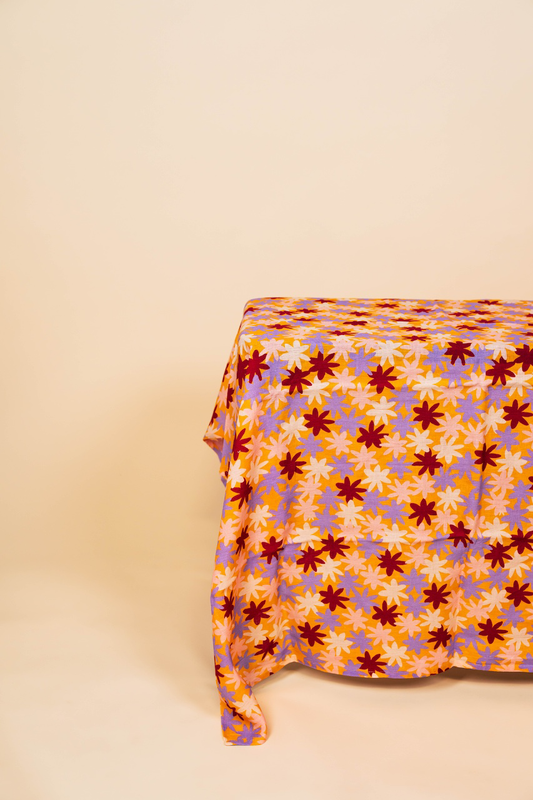 Crimson Floral Tablecloth