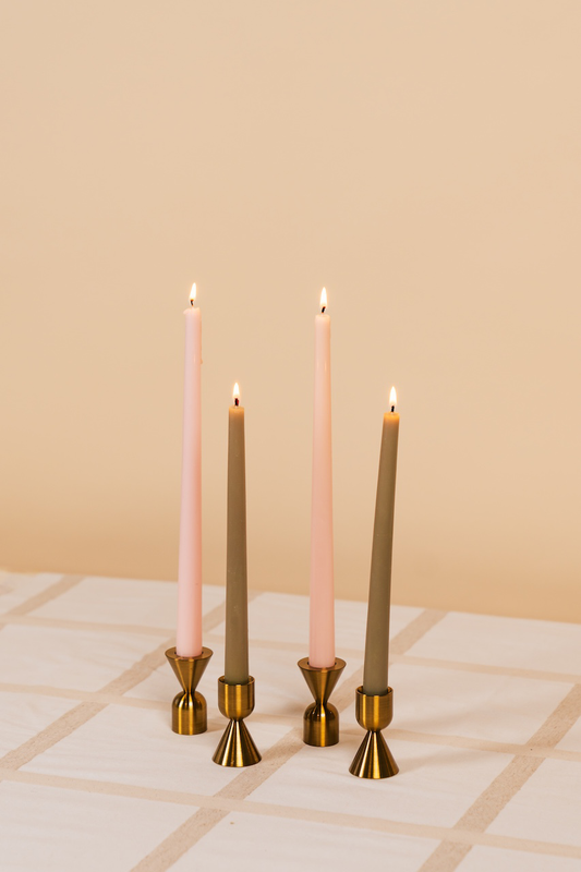 Double Sided Gold Candlestick Holder