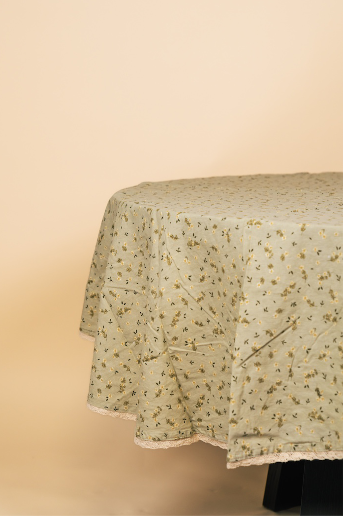 Floral Print Cotton Tablecloth