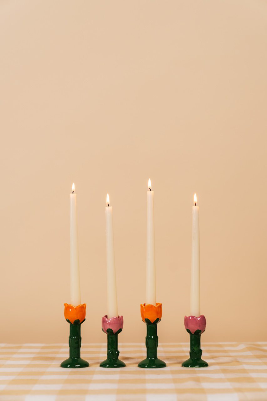 Flower Candle Holder Set