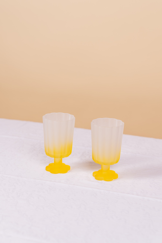 Frosted Yellow Petal Glass