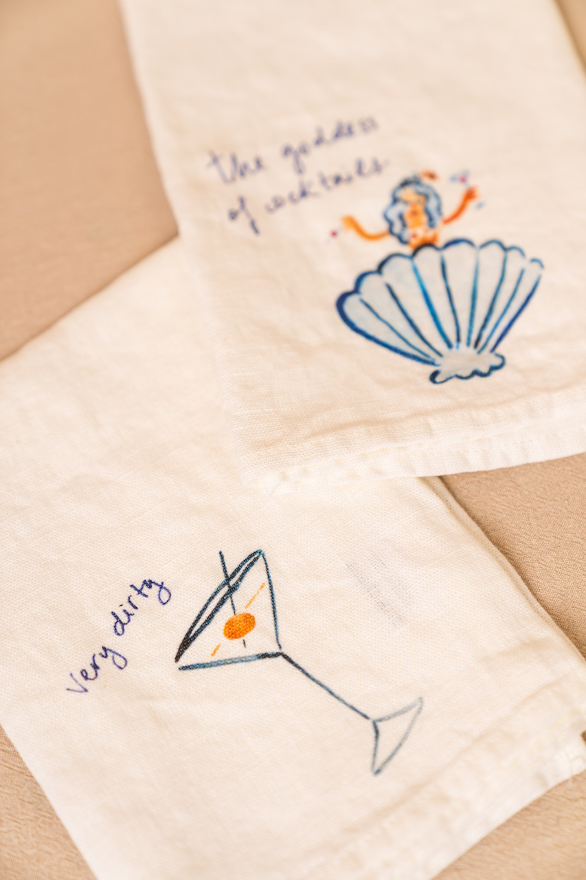 Goddess of Cocktails & Very Dirty Martini Linen Napkin