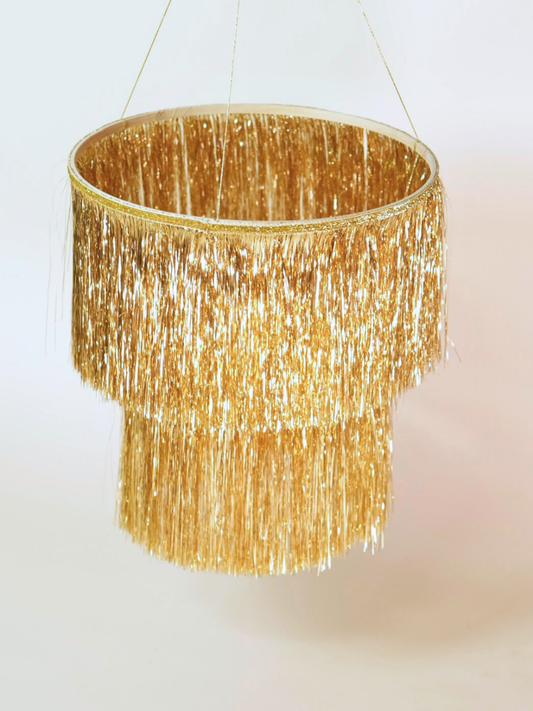 Gold Tinsel Chandelier