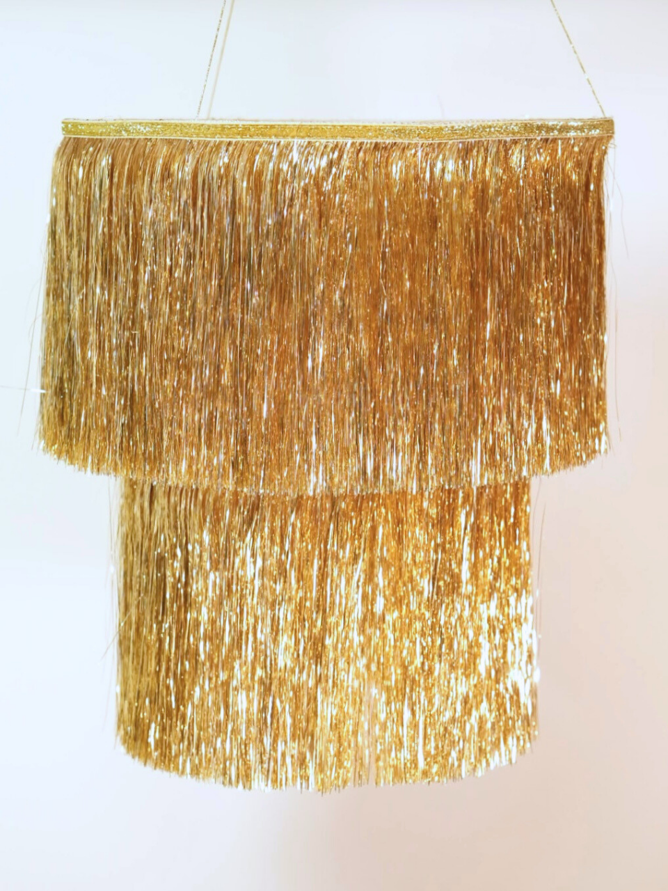 Gold Tinsel Chandelier
