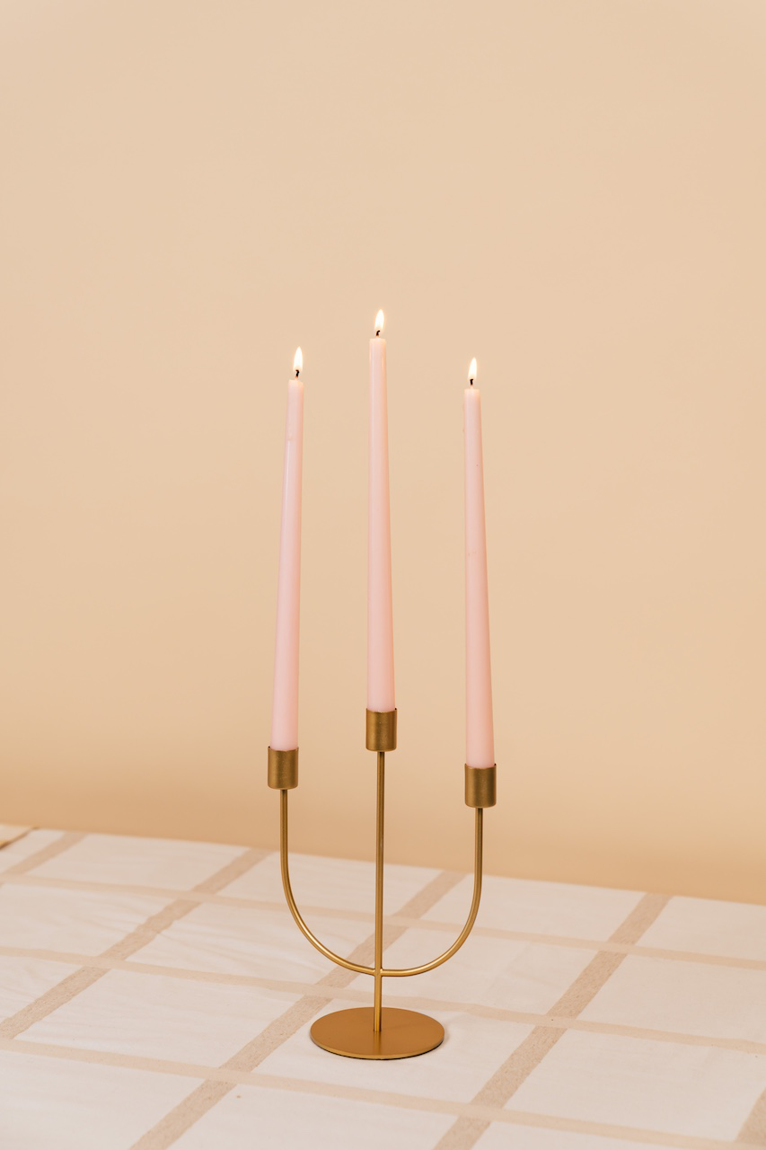 Gold 3-arm Metal Candelabra