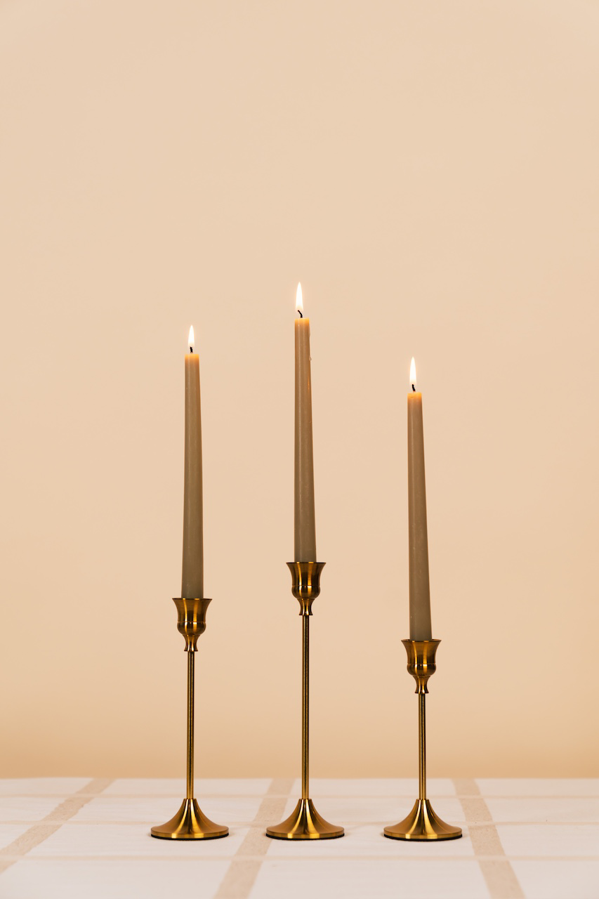 Gold Classic Candlestick Holder Set