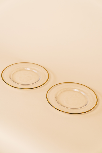 Gold Rim Glass Dinner Plate