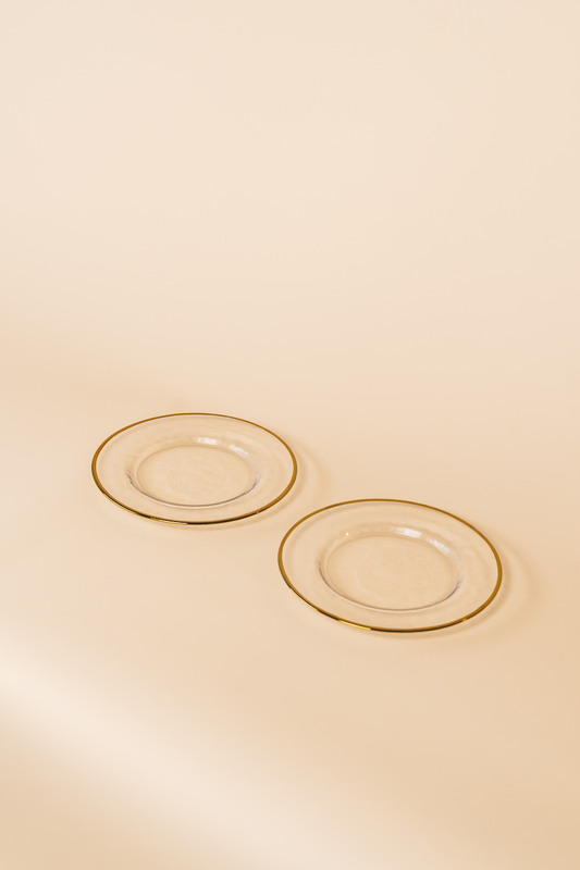 Gold Rim Glass Dinner Plate