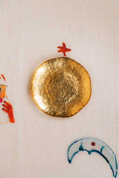 Golden Glass Dessert Plate