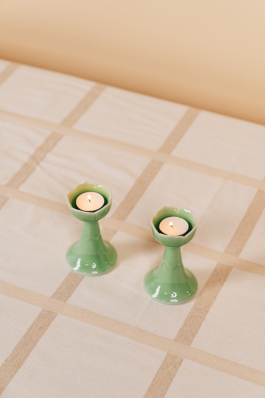 Green Alexia Candle Holder