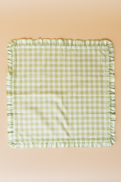 Green Gingham Ruffle Napkin Set