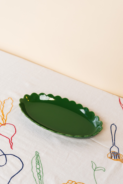 Green Scallop Platter