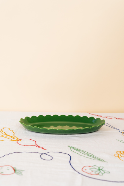 Green Scallop Platter