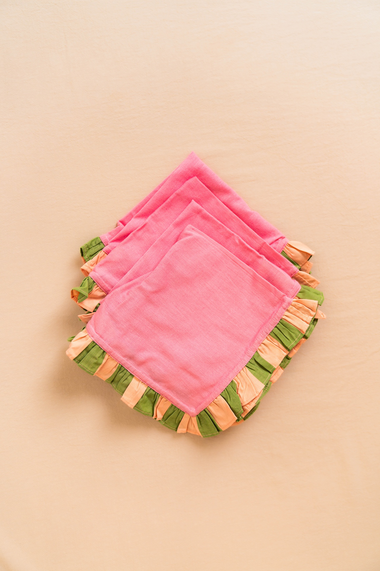 Green Stripe Cotton Napkin Set