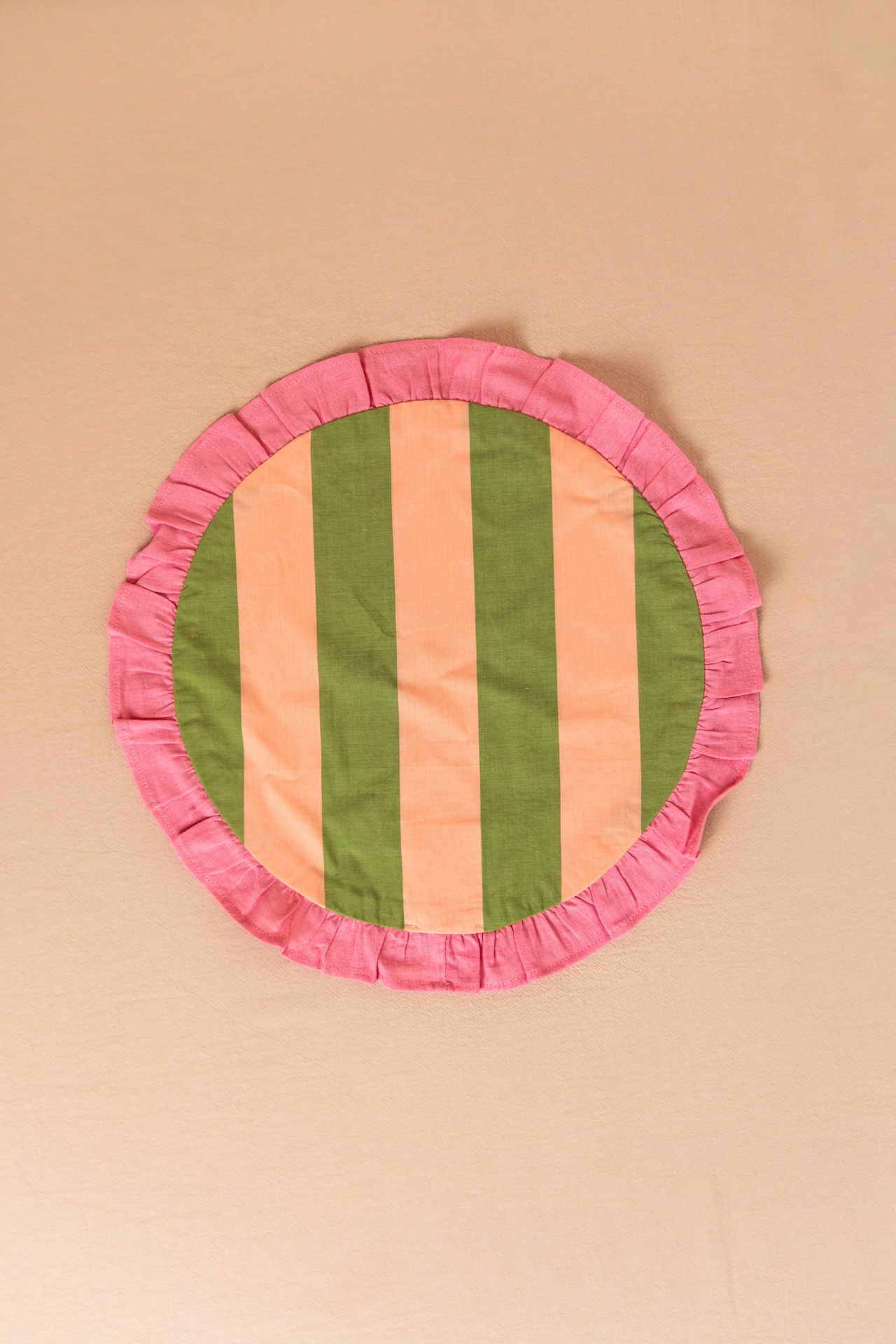 Green Stripe Cotton Placemat Set