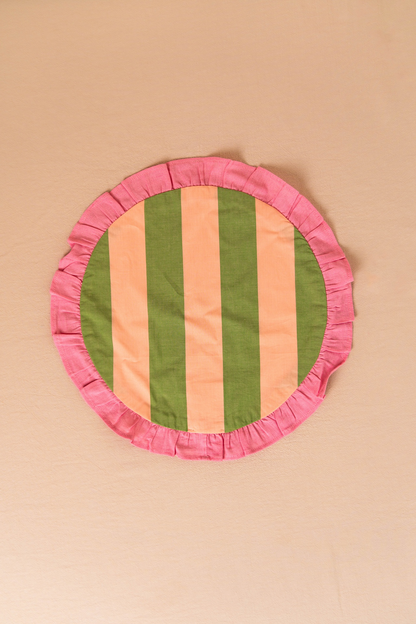 Green Stripe Cotton Placemat Set