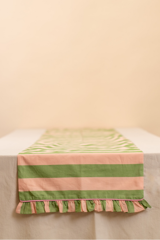 Green Stripe Table Runner