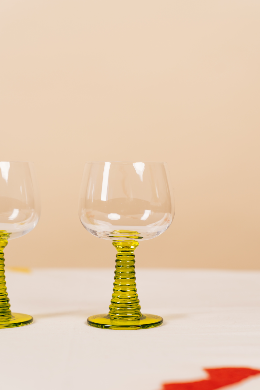 Green Wine Goblet Set of 4