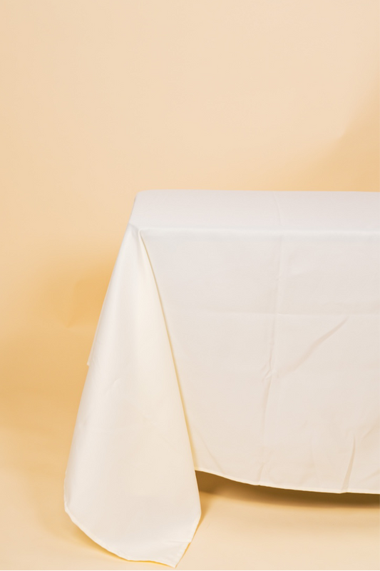Ivory Large Polyester Tablecloth