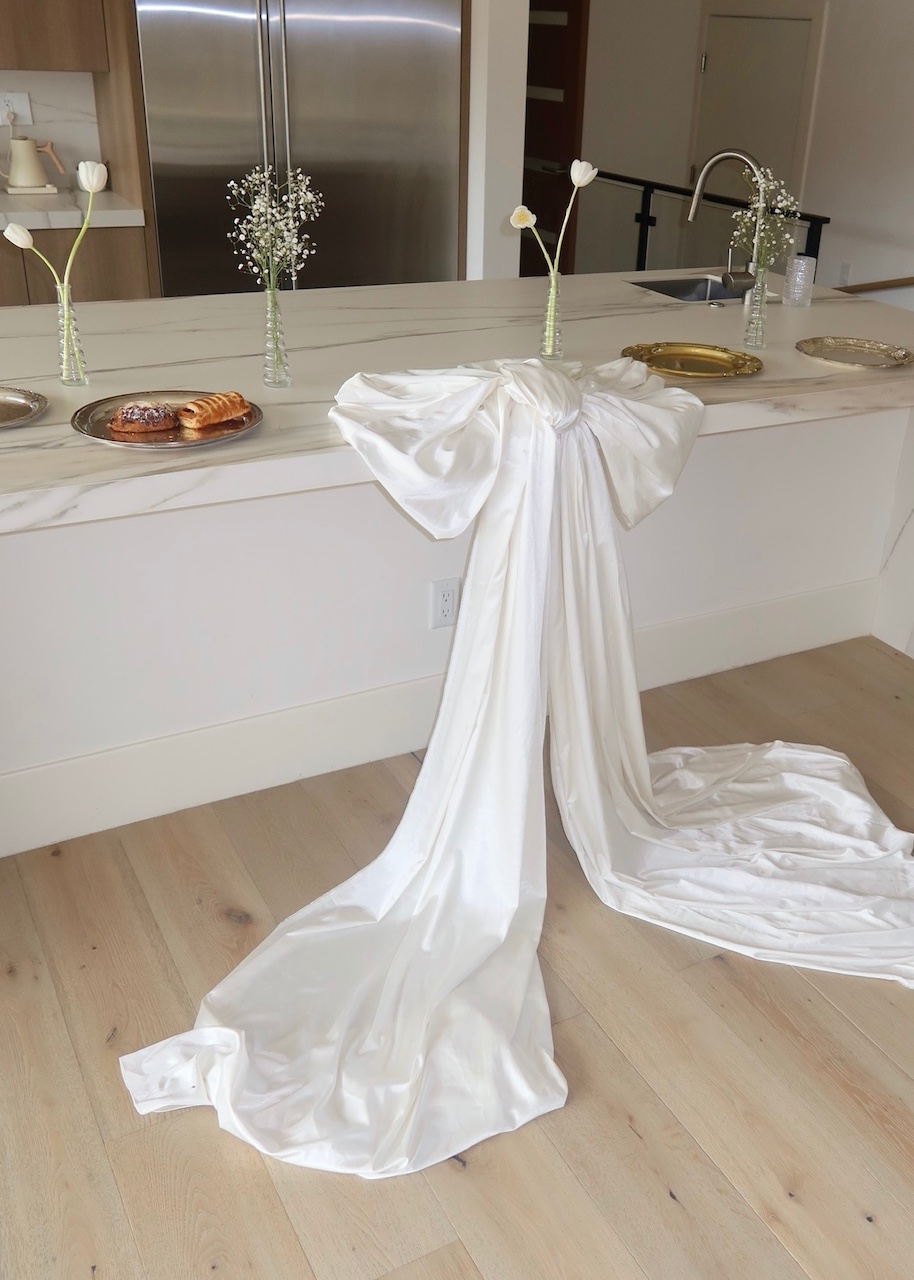 Ivory Satin Oversized Bow