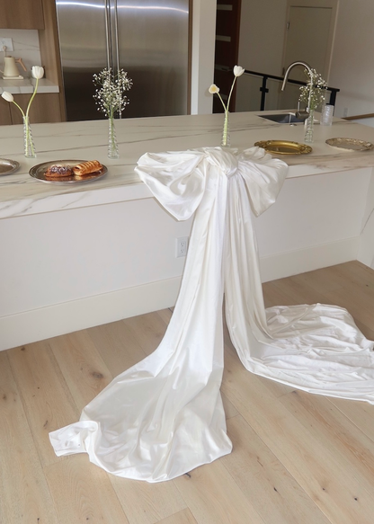 Ivory Satin Oversized Bow