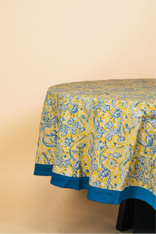 La Mer Blue & Yellow Tablecloth