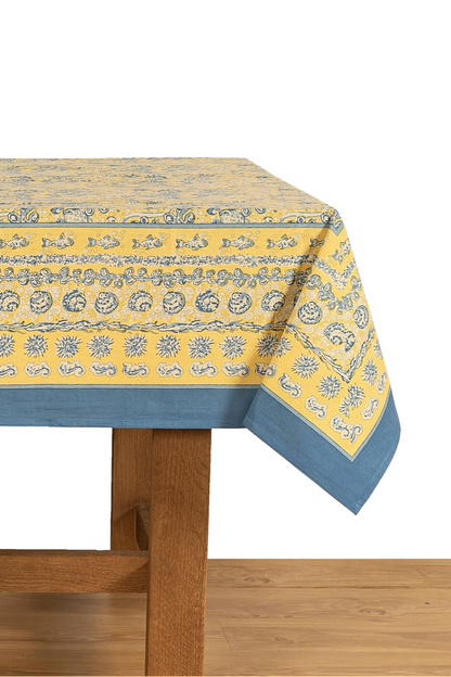 La Mer Blue & Yellow Tablecloth