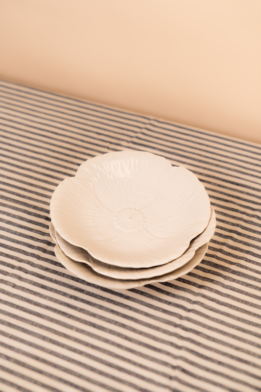Large Flower Stoneware Plate