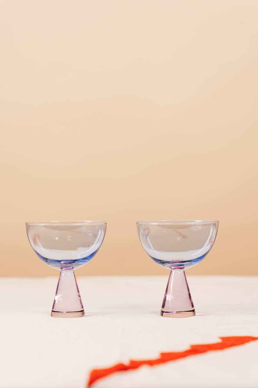 Lilac Ramona Coupe Glass Set of 2