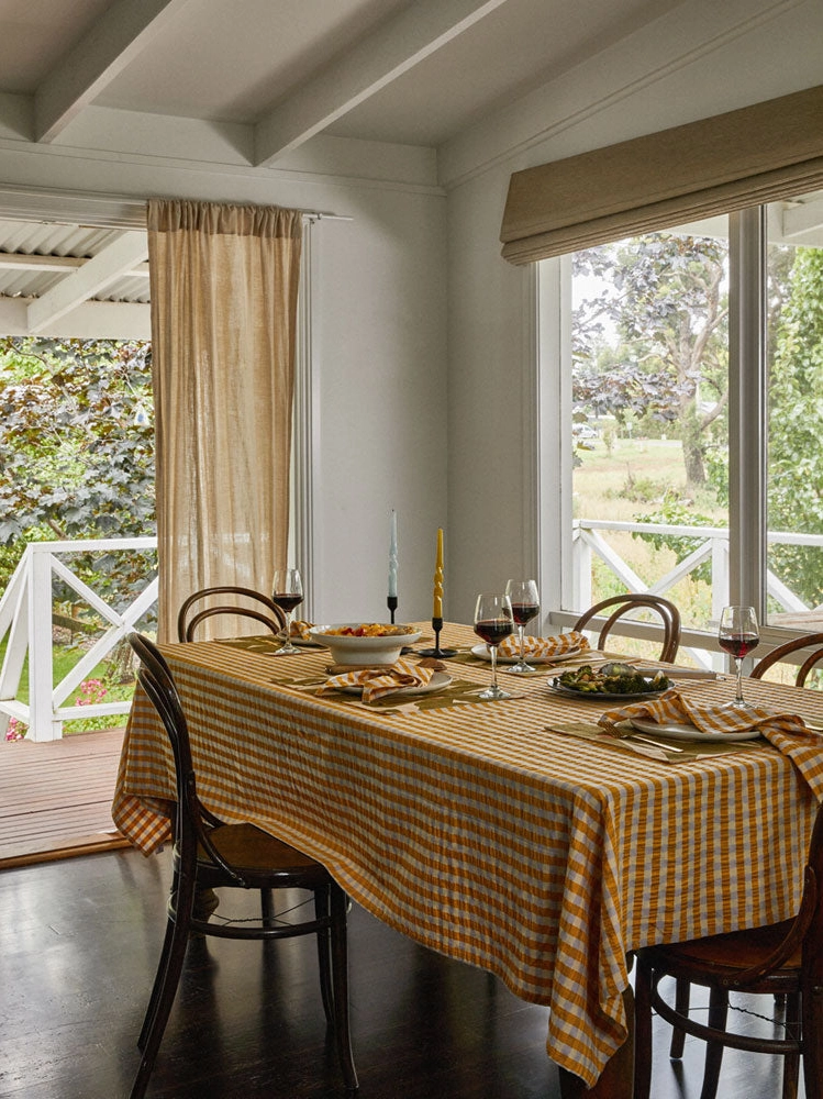 Mango Seersucker Tablecloth