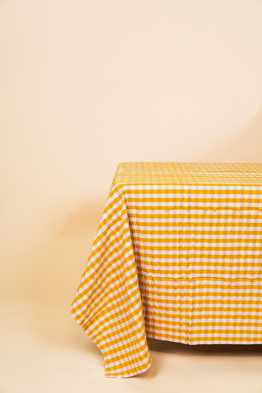 Mango Seersucker Tablecloth