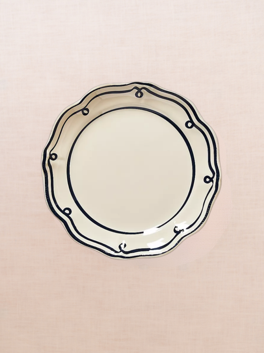 Navy Twirl Melamine Dinner Plate Set