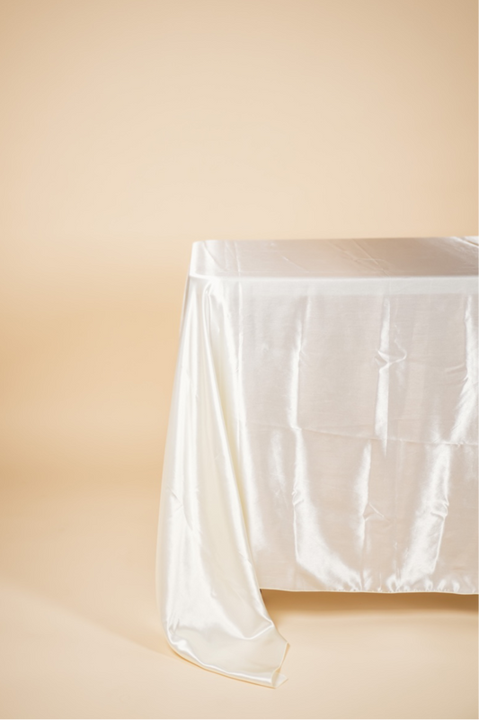 Medium Ivory Satin Tablecloth