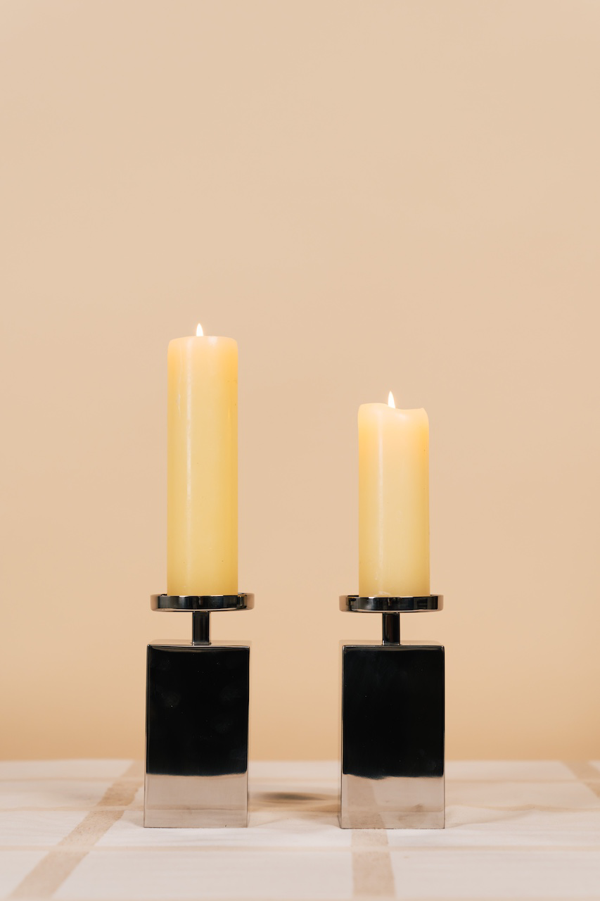 Metal Pillar Candle Holder Set