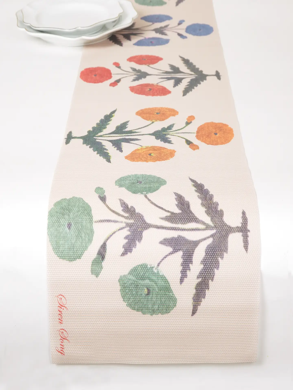 Multi Poppy Vinyl Table Runner