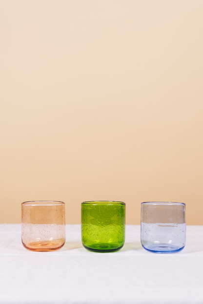 Multicolor Speckled Glass Cup Set of 3