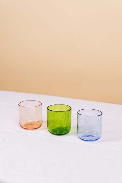 Multicolor Speckled Glass Cup Set of 3