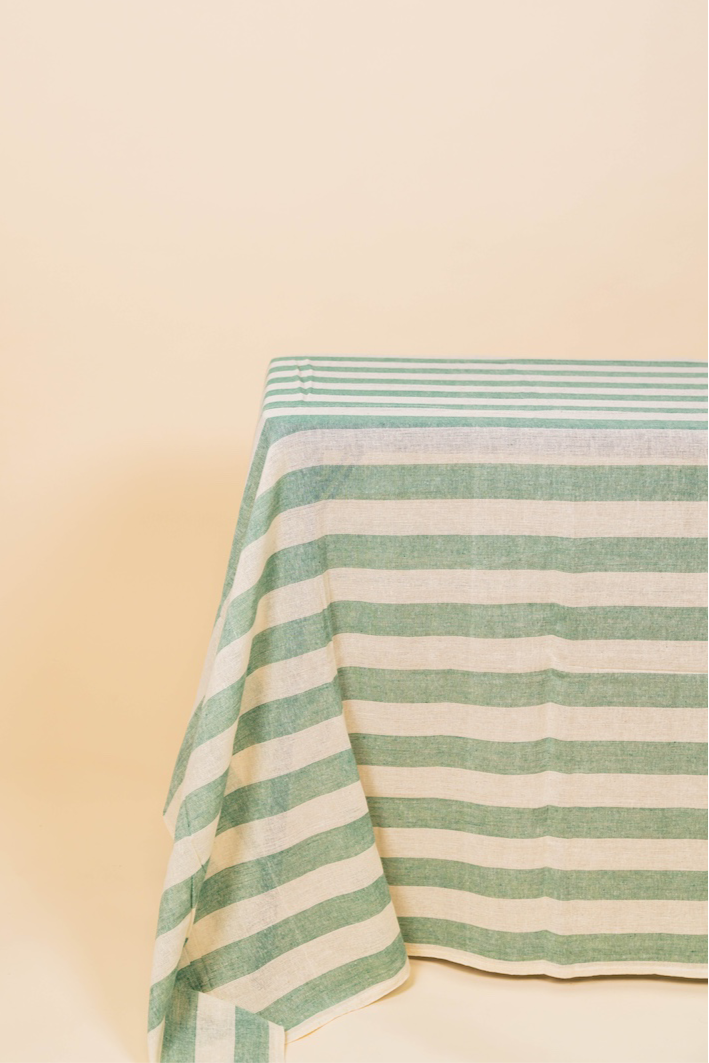 Neutral Stripe Rustic Rectangle Tablecloth