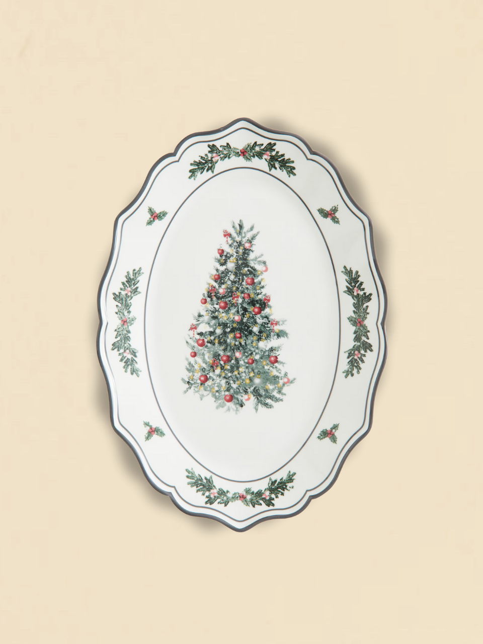 Large Christmas Tree Serving Platter