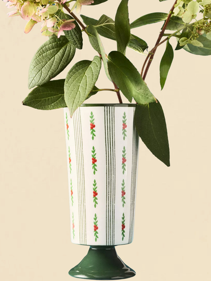 Holly Striped Stoneware Vase