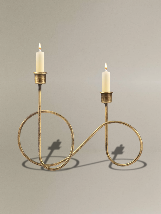 Brass Twist Candlestick Holder