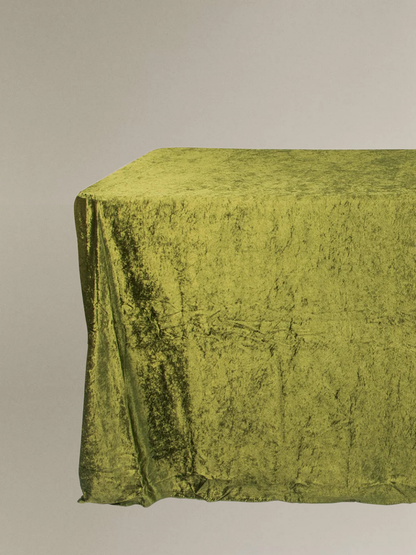 Olive Velvet Tablecloth
