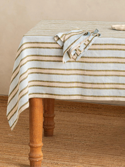 Blue Sylph Stripe Tablecloth