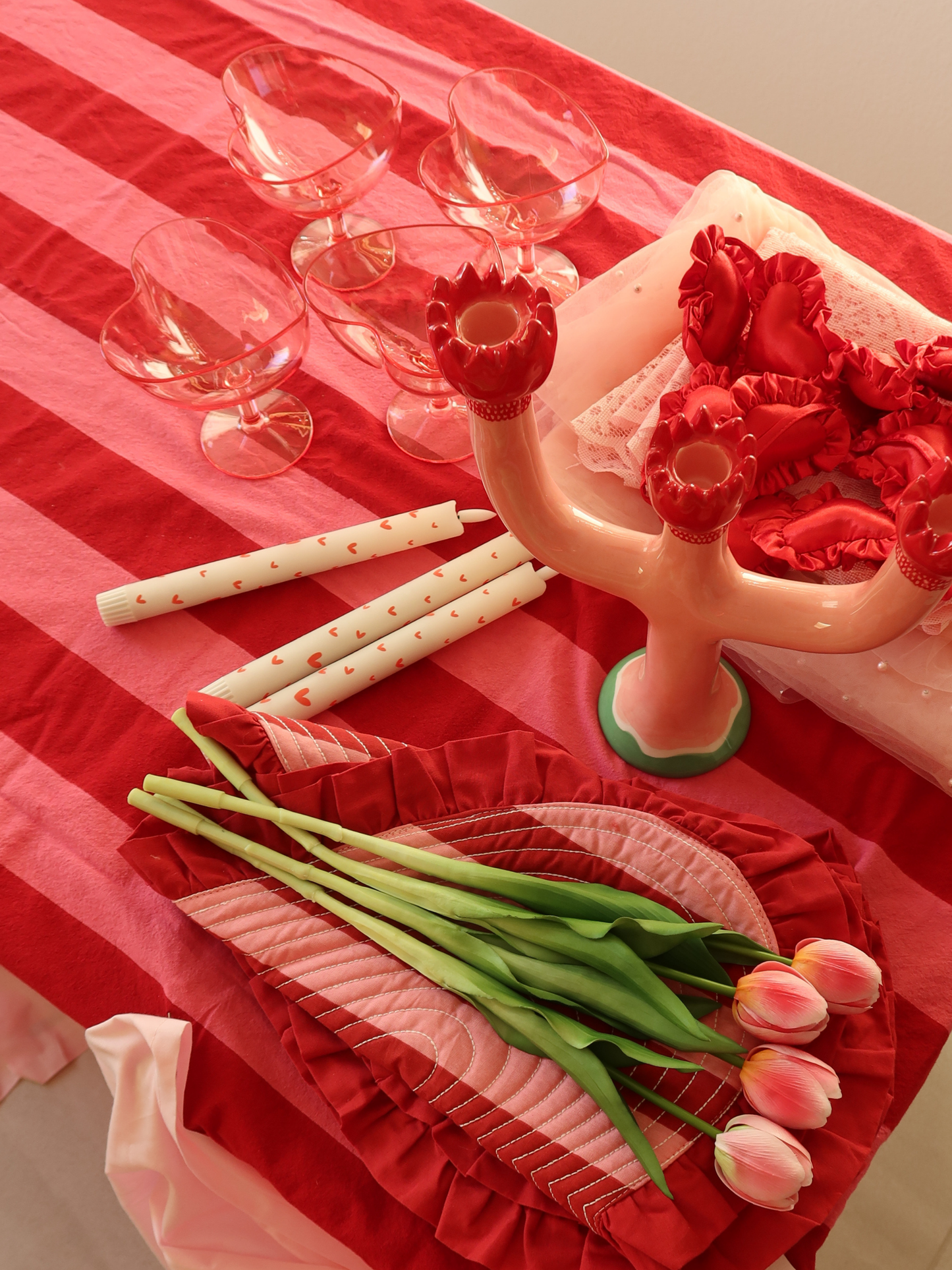 Pink Faux Tulip Bunch