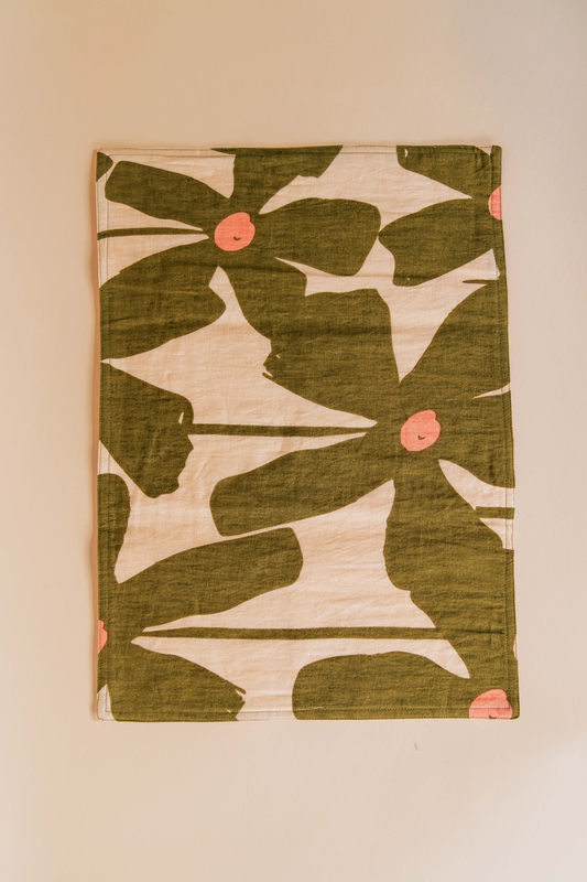 Olive Poppy Placemat Set