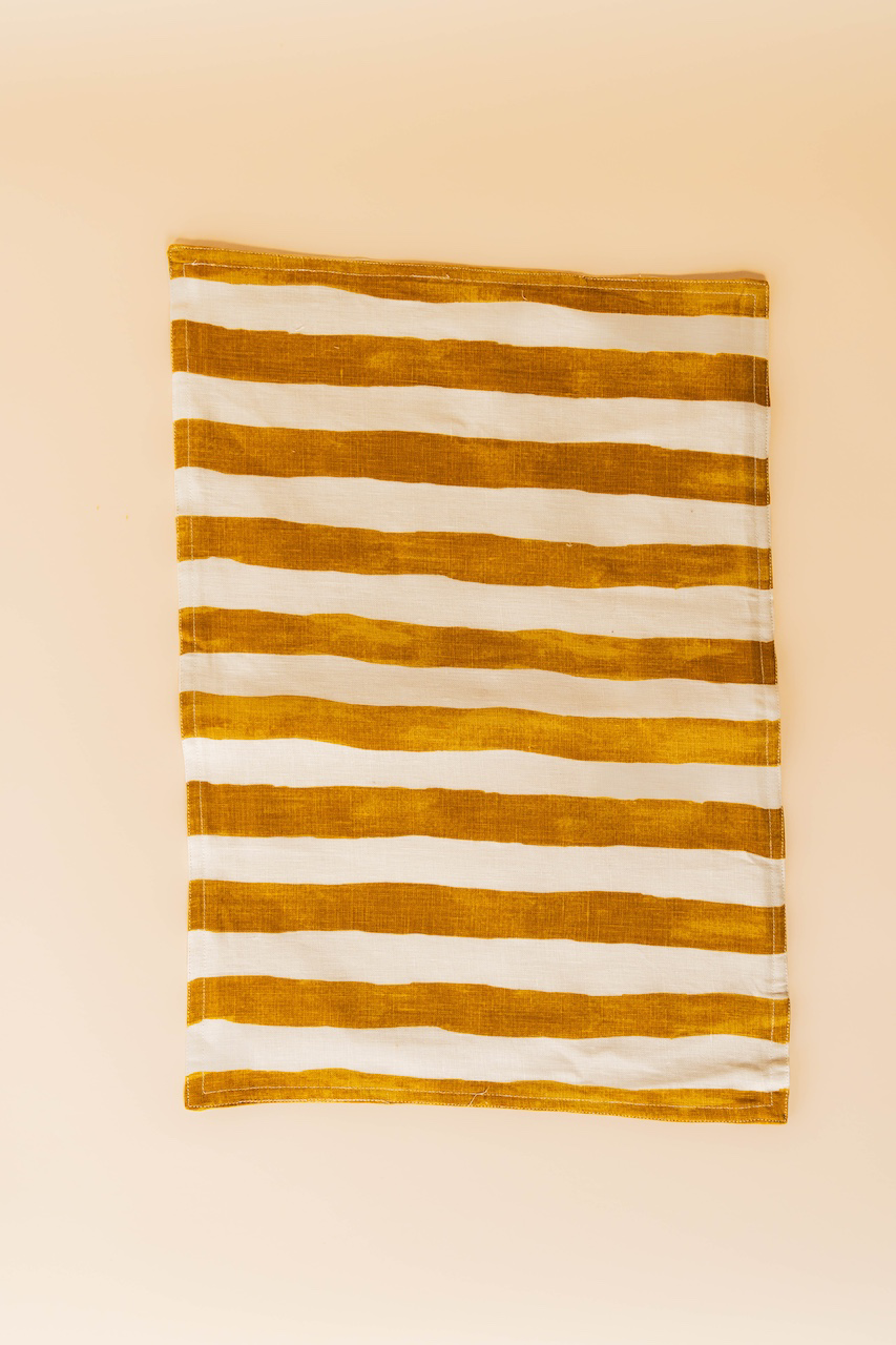 Painterly Stripe Linen Placemat Set